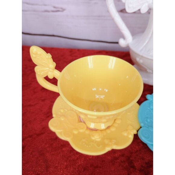 Disney Princess Tea Set With Plates Cups Teapot & Spoons For Kids Play Plastic M - Picture 6 of 8